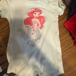Disney Light Blue Ariel Mermaid Baby One-Piece